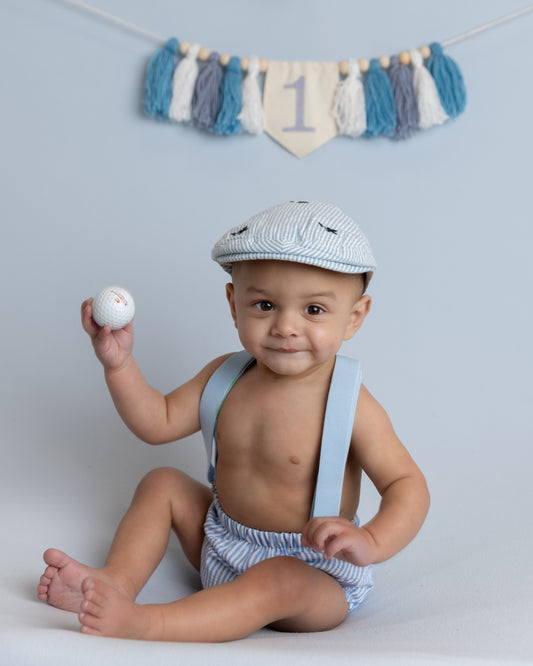 First Birthday banner in Blue