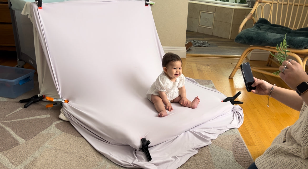 Lilac Backdrop and swaddle