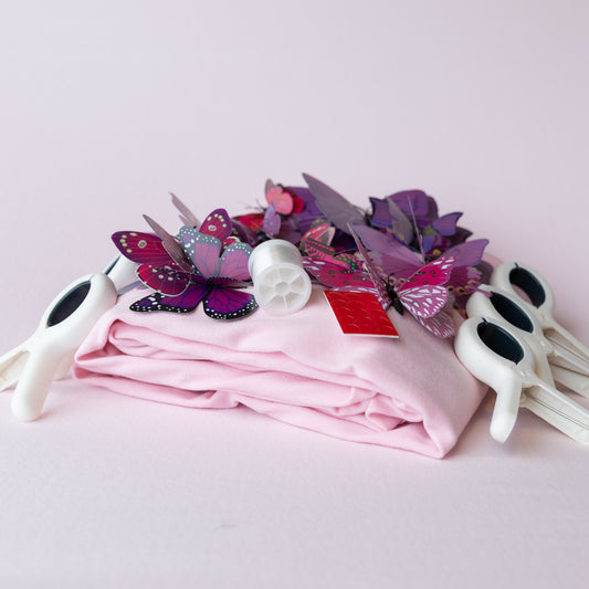 Pink and Purple  Butterfly background kit