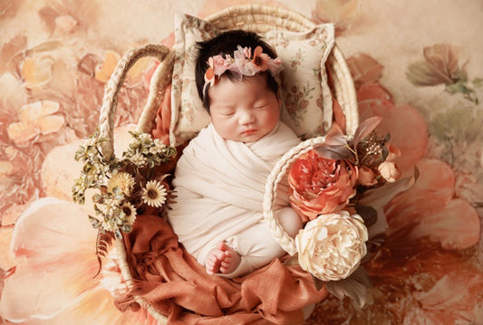 Orange and peach Floral backdrop